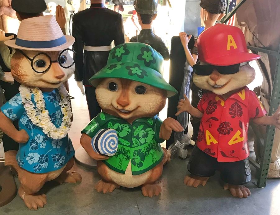 Cartoon Celebrity Alvin and the Chipmunks 5ft Movie Hollywood Prop Decor Statue - LM Treasures Prop Rentals 