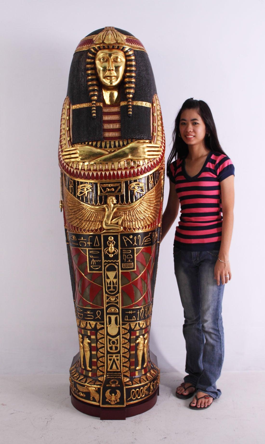 Egyptian Sarcophagus Queen Nefertiti Life Size Statue - LM Treasures Prop Rentals 