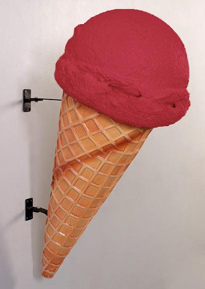 Hanging Strawberry One Scoop Ice Cream Statue - LM Treasures Prop Rentals 