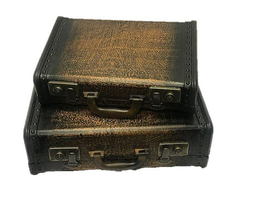Vintage Suitcases Travel Prop Decor Set of 2 - LM Treasures Prop Rentals 