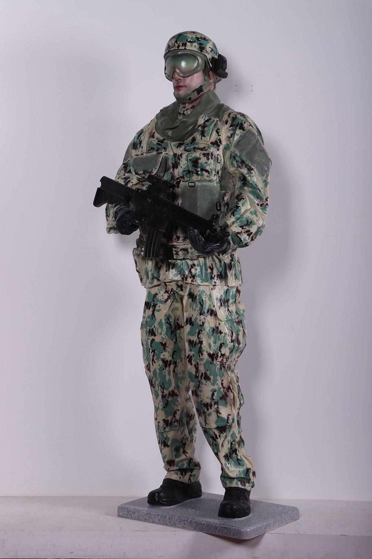 Green Tactical Soldier Life Size Statue