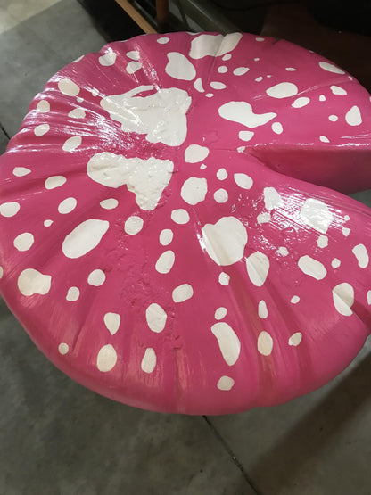 Pink Split Mushroom Stool Statue
