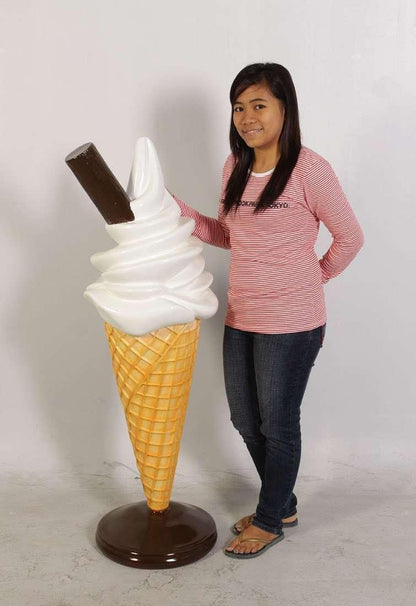 Small Vanilla Soft Serve Ice Cream Statue - LM Treasures Prop Rentals 
