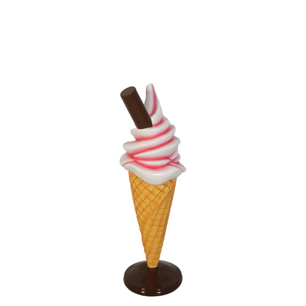 Small Strawberry Soft Serve Ice Cream Statue