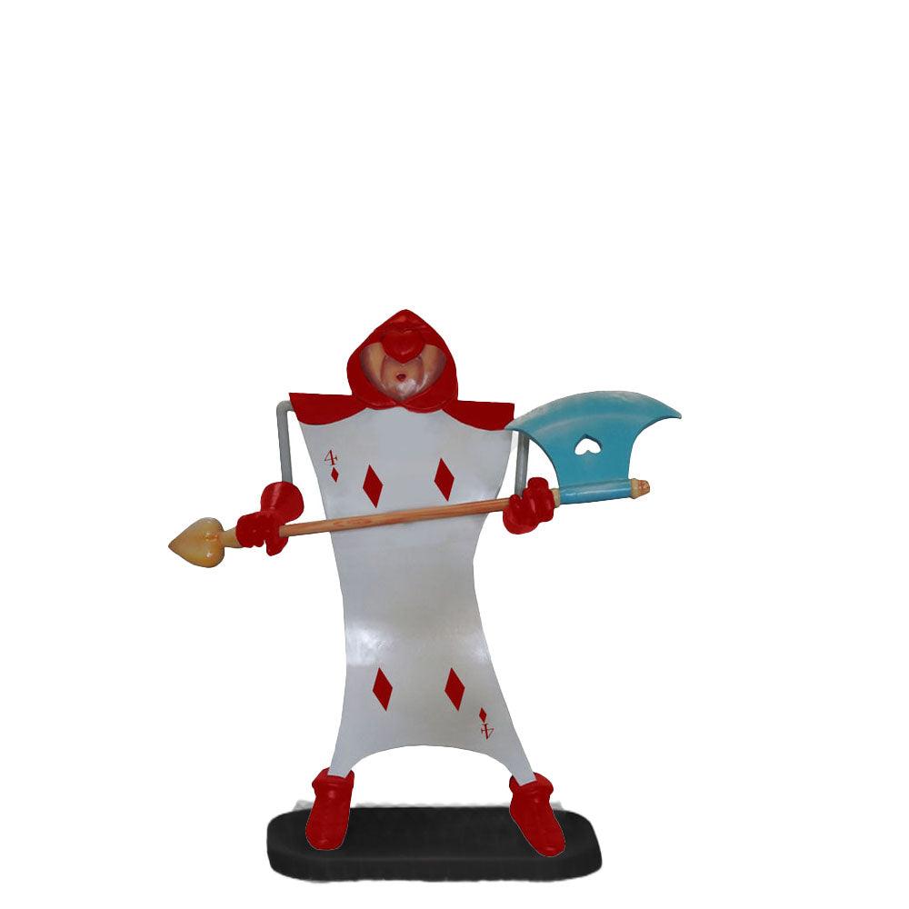 Single Playing Card With Axe Statue