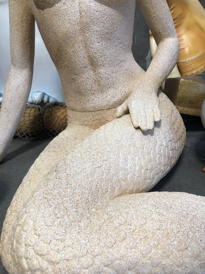 Stone Mermaid Statue - LM Treasures Prop Rentals 