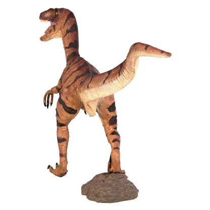 Brown Velociraptor Dinosaur Life Size Statue