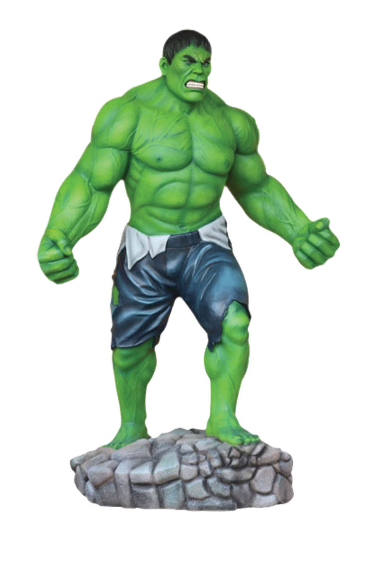 Angry Green Man Standing Super Hero Statue
