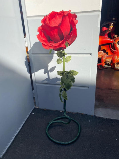 Fabric Rose Flower Statue - LM Treasures Prop Rentals 