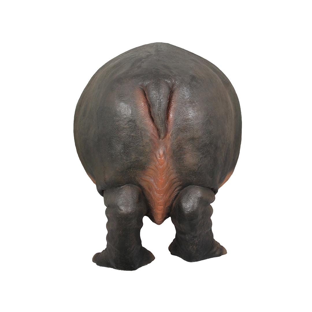 Gray Hippo Life Size Statue