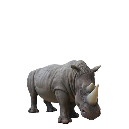 Gray Rhinoceros Life Size Statue - LM Treasures Prop Rentals 