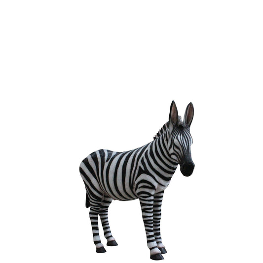 Standing Zebra Life Size Statue - LM Treasures Prop Rentals 