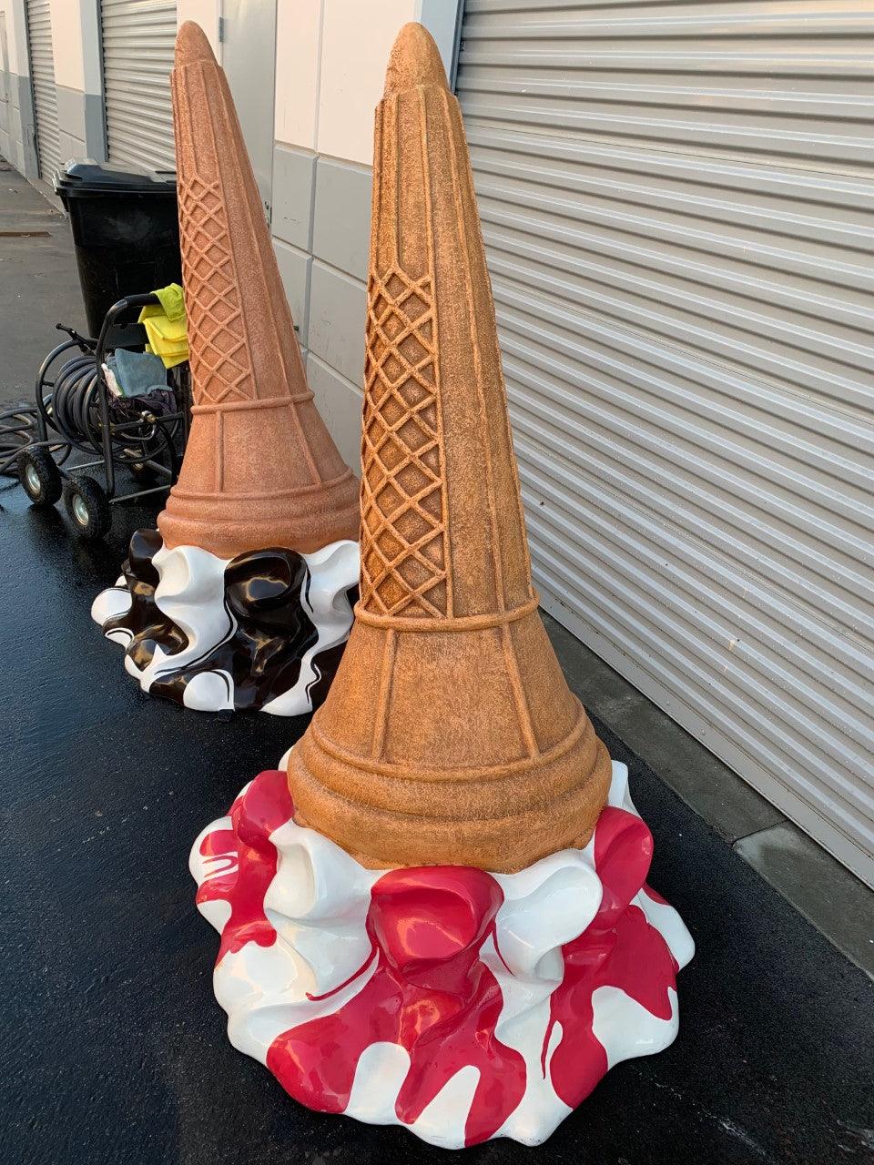 Strawberry Melting Ice Cream Statue - LM Treasures Prop Rentals 