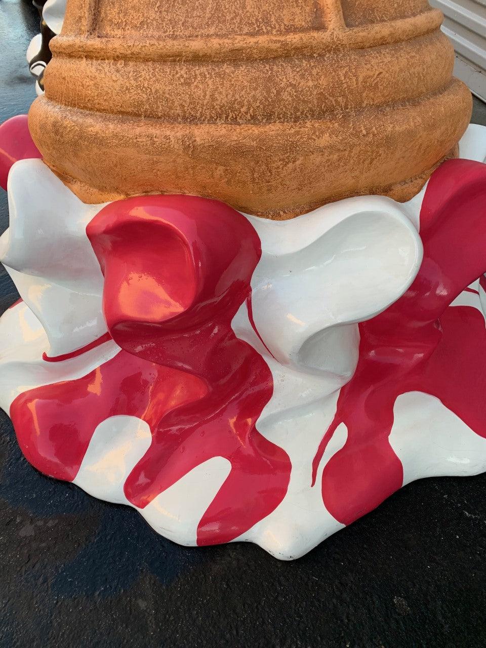 Strawberry Melting Ice Cream Statue - LM Treasures Prop Rentals 