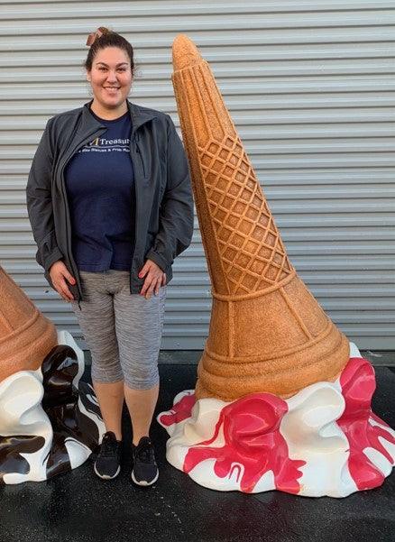 Strawberry Melting Ice Cream Statue - LM Treasures Prop Rentals 