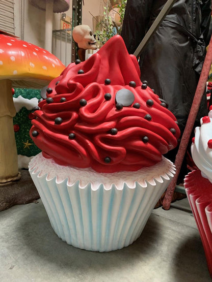 Giant Red Cupcake Statue - LM Treasures Prop Rentals 