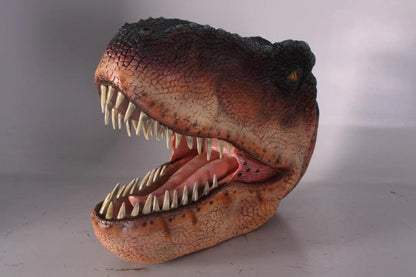 Brown T-Rex Dinosaur Head Statue - LM Treasures Prop Rentals 