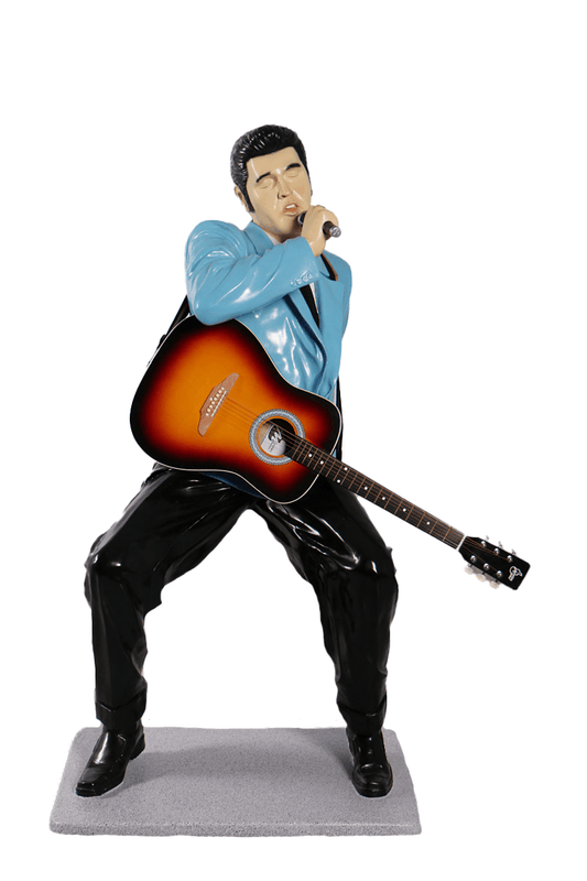 Singer Elvis In Blue Life Size Statue - LM Treasures Prop Rentals 