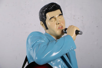 Singer Elvis In Blue Life Size Statue