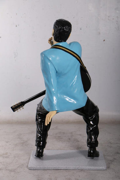 Singer Elvis In Blue Life Size Statue - LM Treasures Prop Rentals 