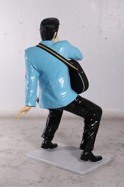 Singer Elvis In Blue Life Size Statue