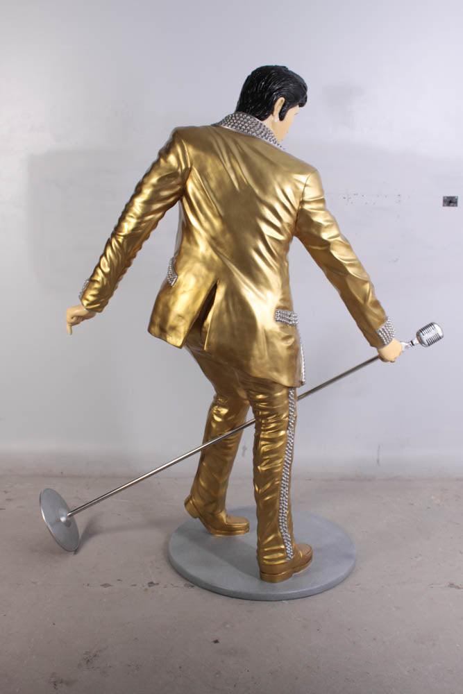 Singer Elvis In Gold Life Size Statue - LM Treasures Prop Rentals 