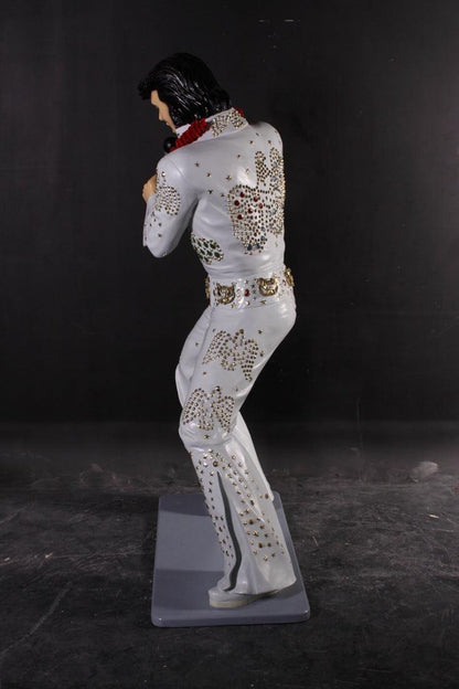 Singer Elvis In White Standing Life Size Statue - LM Treasures Prop Rentals 