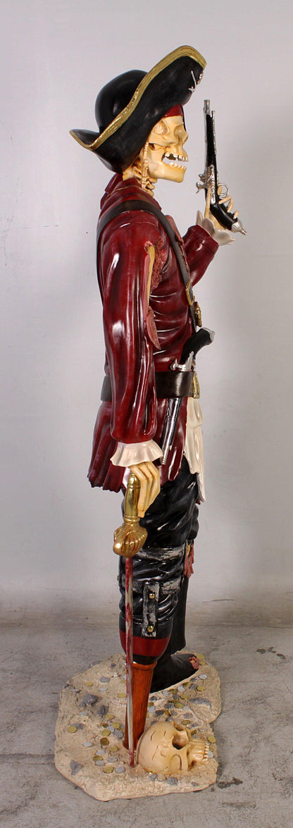 Pirate Skeleton With Gun Life Size Statue - LM Treasures Prop Rentals 