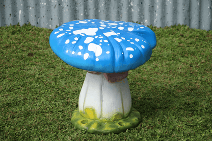 Blue Split Mushroom Stool Statue - LM Treasures Prop Rentals 