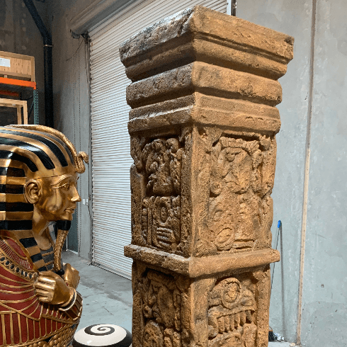 Aztec Column Statue - LM Treasures Prop Rentals 
