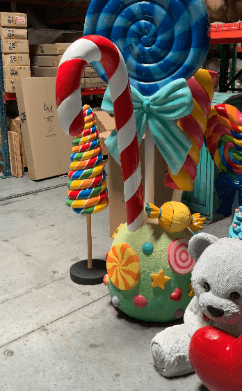 Small Rainbow Cone Lollipop Statue - LM Treasures Prop Rentals 