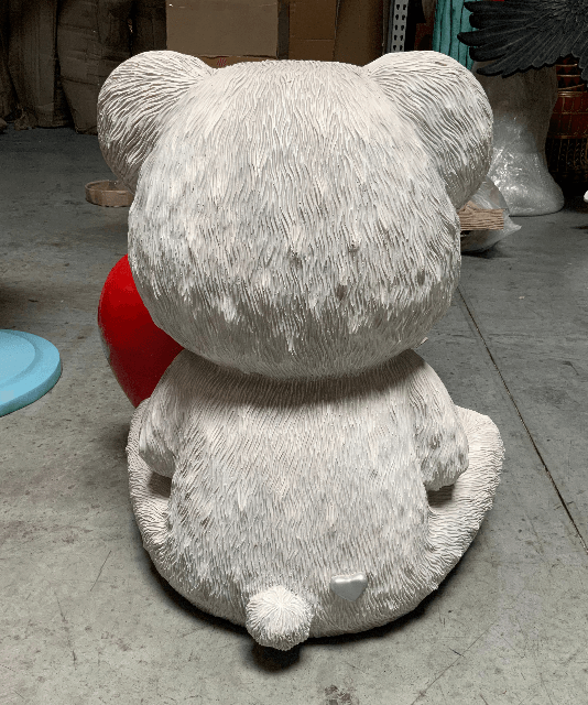 Teddy Bear White Love Over Sized Toy Prop Decor Resin Statue - LM Treasures Prop Rentals 