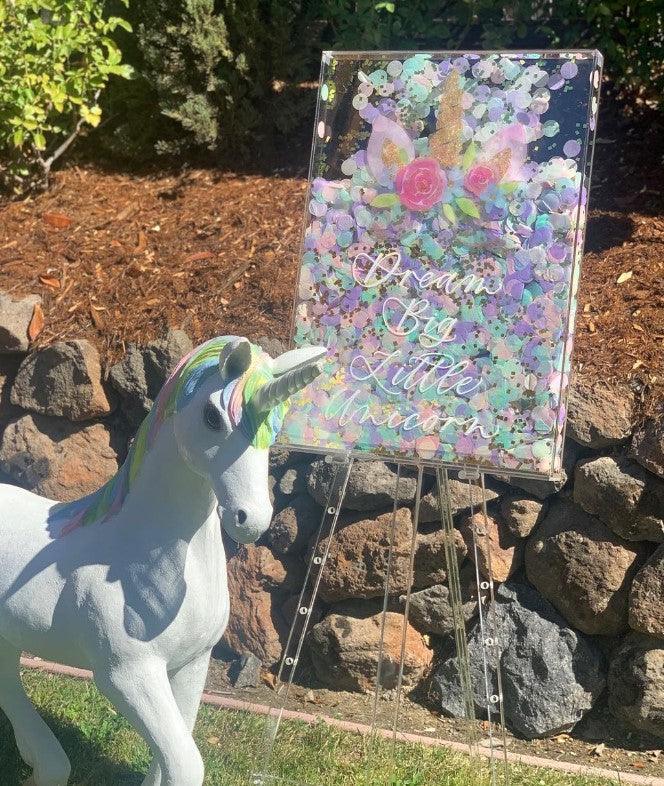 Baby Unicorn Statue - LM Treasures Prop Rentals 