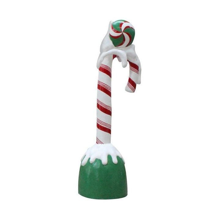 Giant Snow Candy Cane Statue - LM Treasures Prop Rentals 