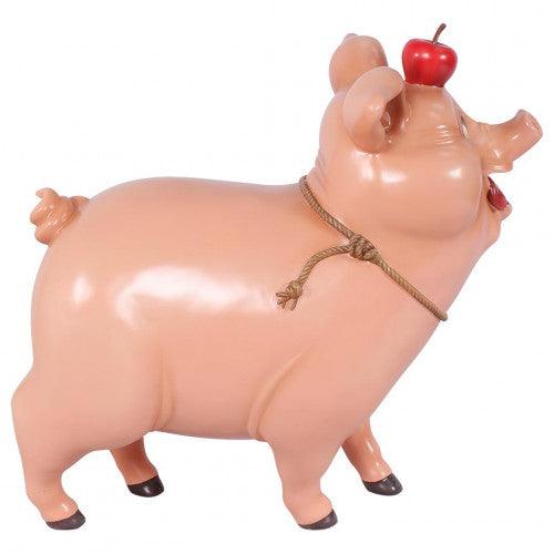 Comic Pig With Apple Statue