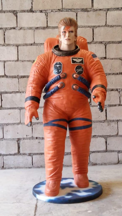 Starguy Astronaut In Orange Life Size Statue - LM Treasures Prop Rentals 