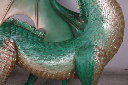 Large Green Dragon Standing Statue