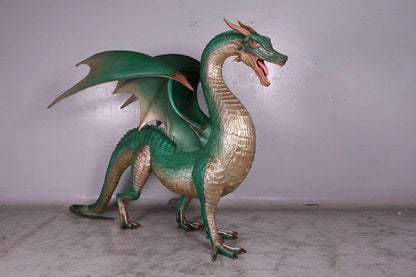 Large Green Dragon Standing Statue - LM Treasures Prop Rentals 