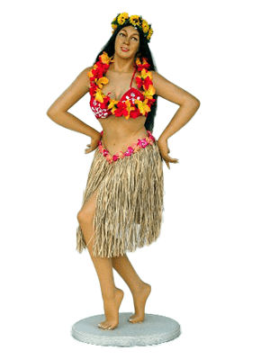 Hula Girl Hawaiian Life Size Statue - LM Treasures Prop Rentals 
