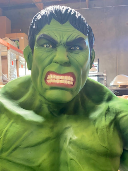 Angry Green Man Standing Super Hero Statue