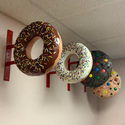 Hanging White Donut Statue