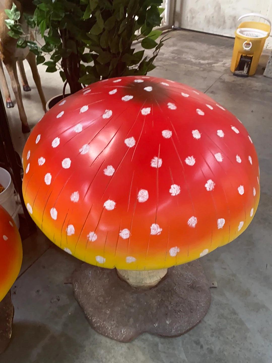 Medium Red Mushroom Statue - LM Treasures Prop Rentals 