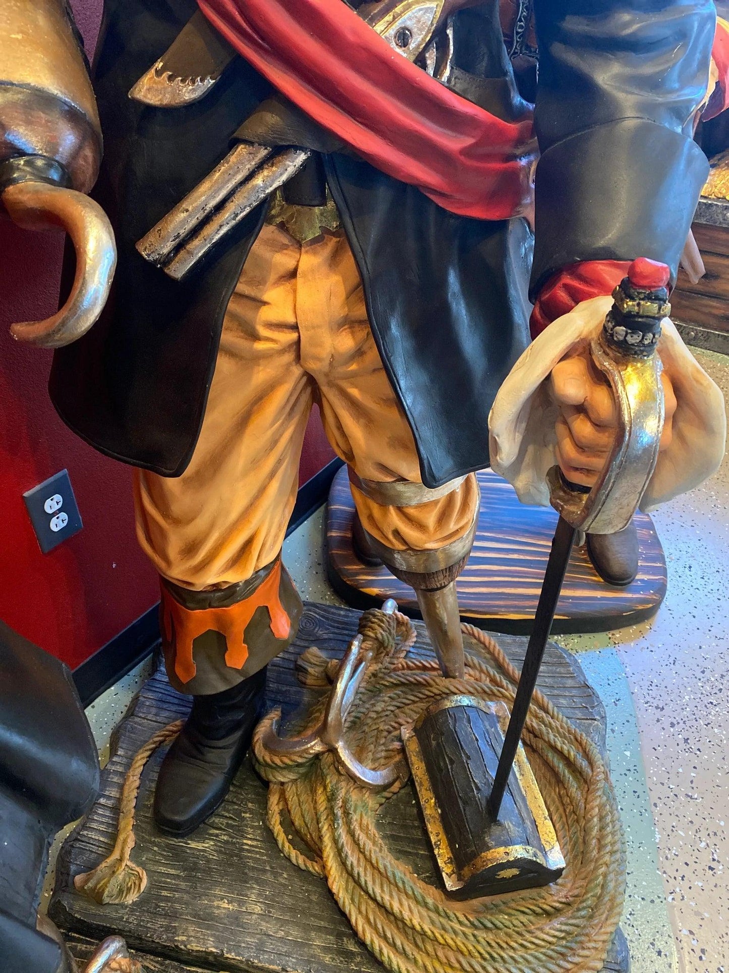 Pirate Captain Hook Life Size Statue - LM Treasures Prop Rentals 