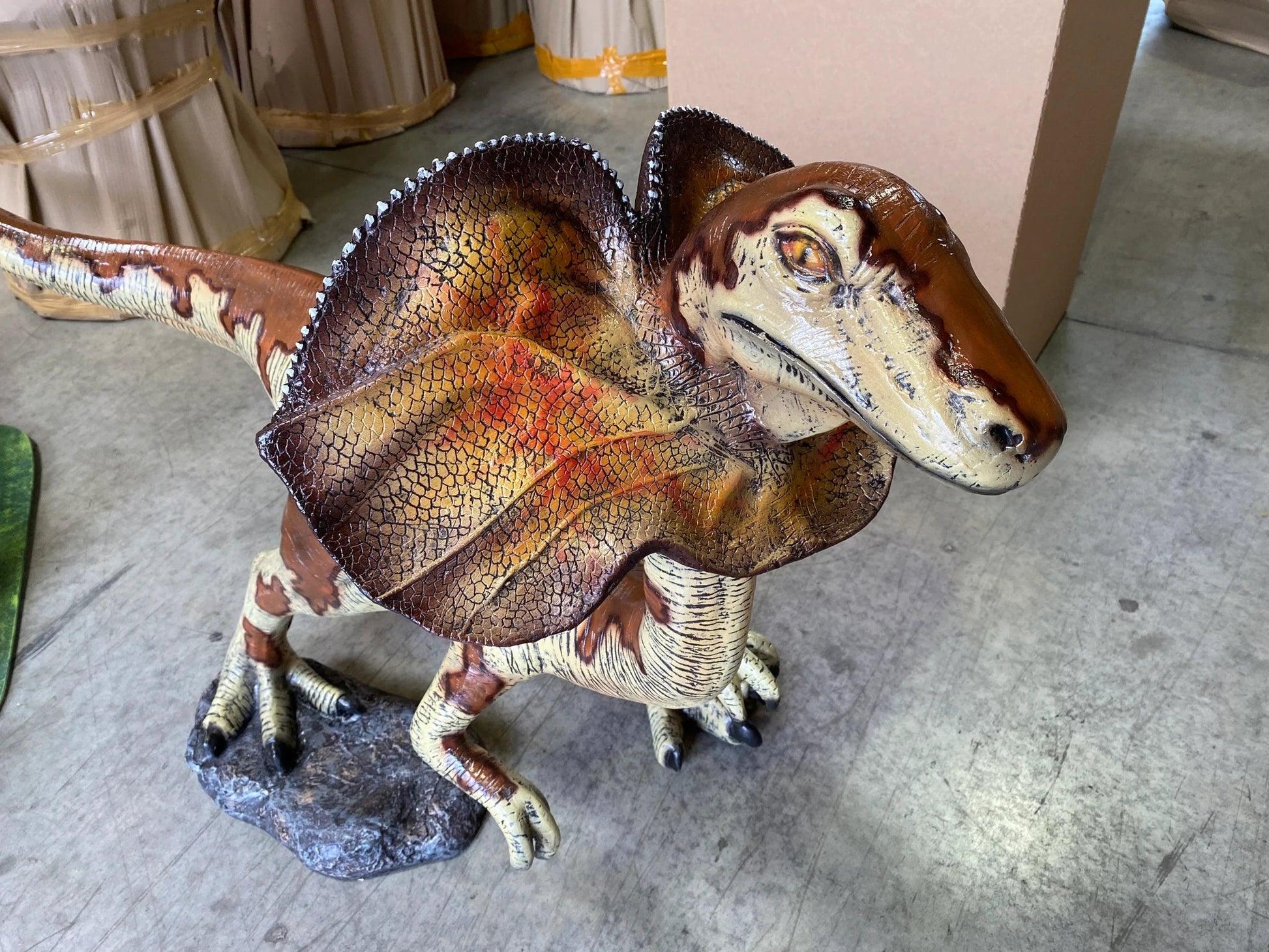 Small Dilophosaurus Dinosaur Statue - LM Treasures Prop Rentals 