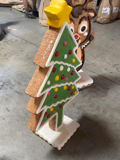 Small Gingerbread Christmas Tree Statue - LM Treasures Prop Rentals 