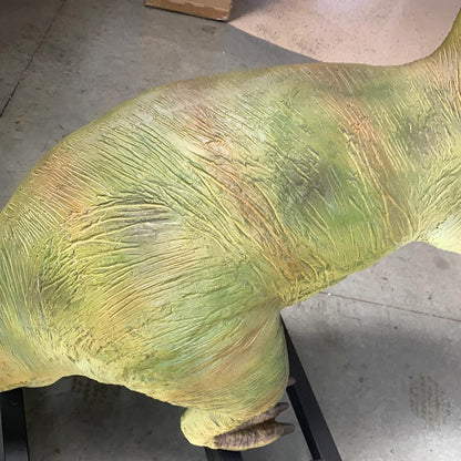Green T Rex Dinosaur On Base Statue - LM Treasures Prop Rentals 