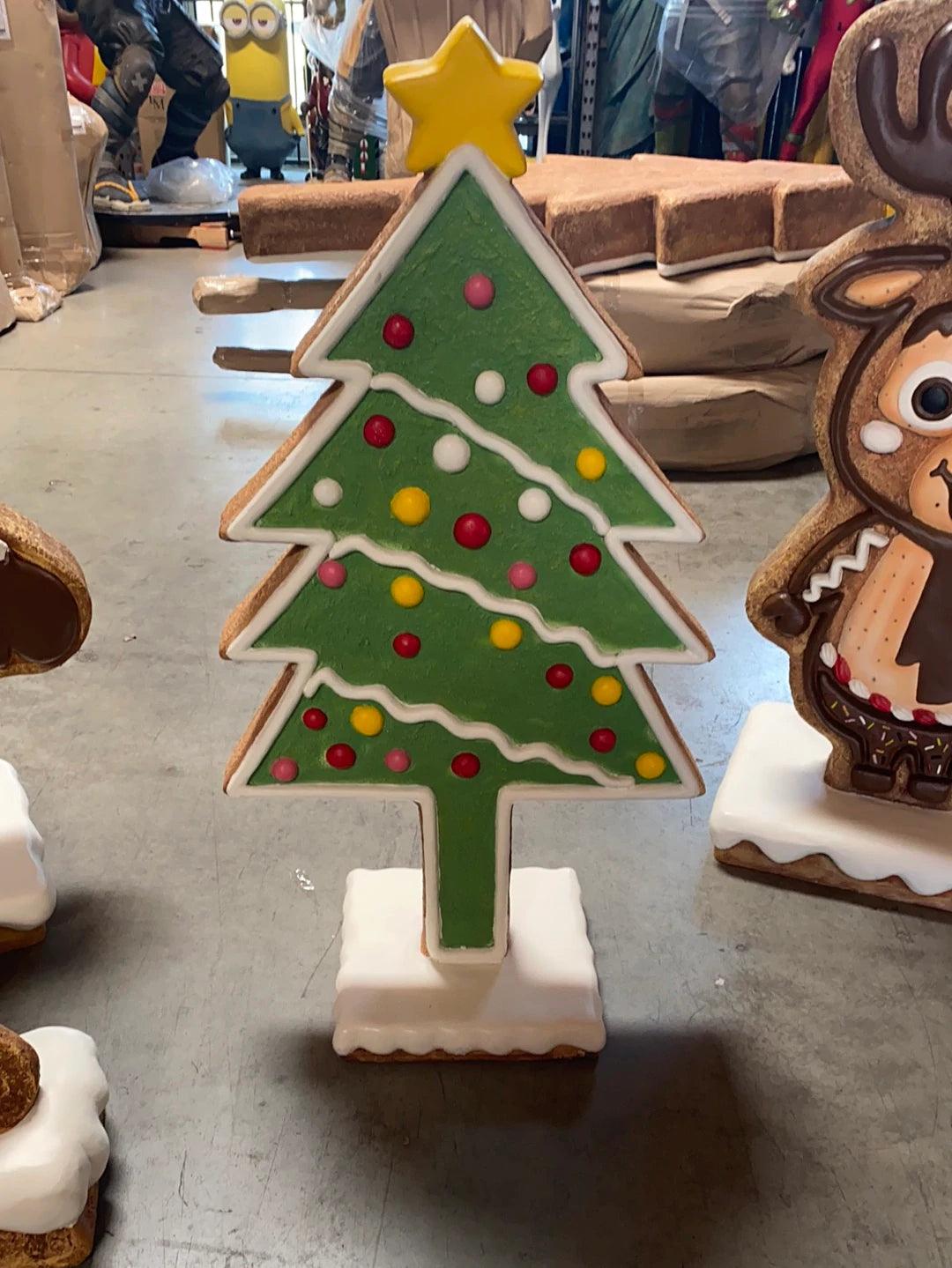 Small Gingerbread Christmas Tree Statue - LM Treasures Prop Rentals 