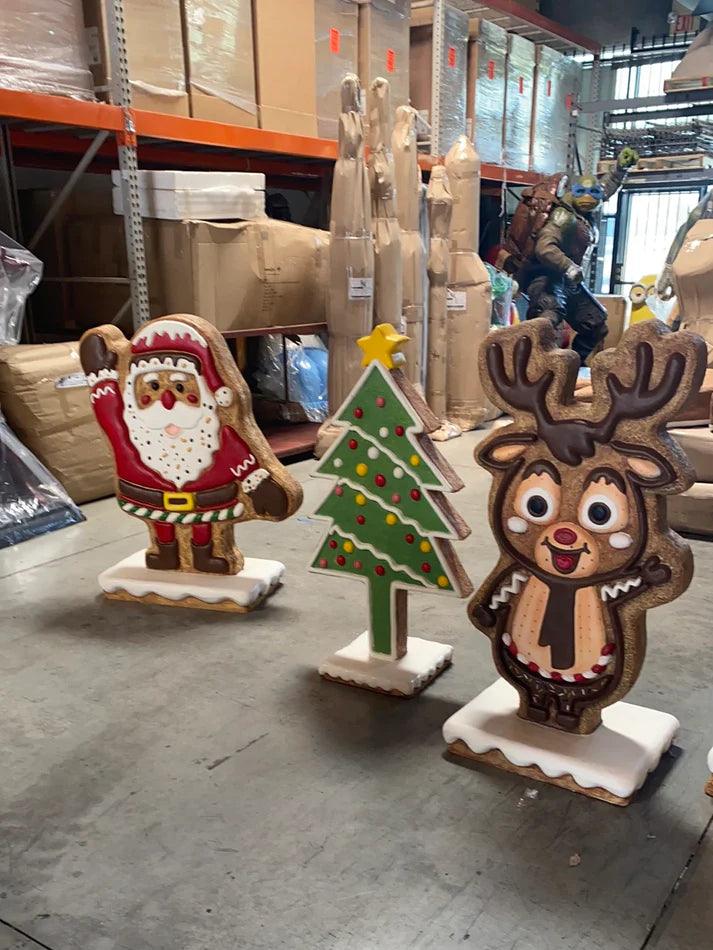 Gingerbread Reindeer Statue - LM Treasures Prop Rentals 