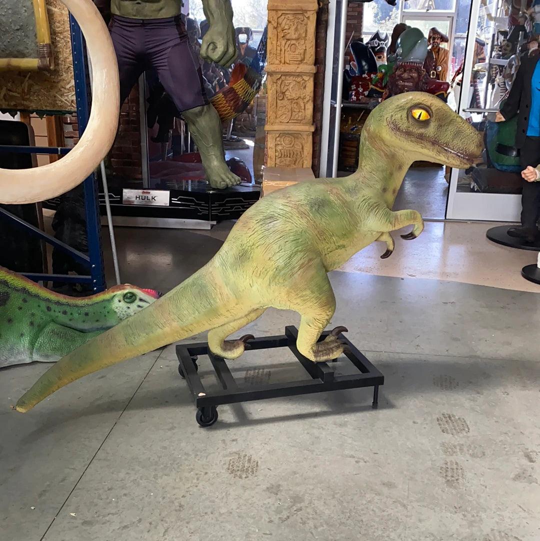 Green T Rex Dinosaur On Base Statue