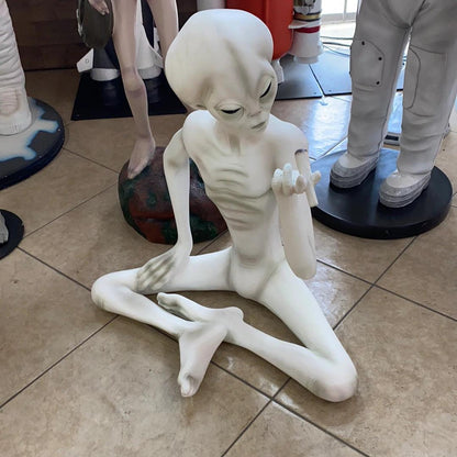 Alien Sitting With Cigar Life Size Statue